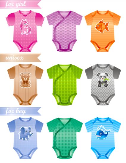 424x550 Baby Clothes Design Vector Material 01 Free Download
