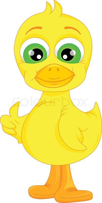 403x800 Vector Illustration Of Cute Baby Duck Cartoon Thumb Up Stock