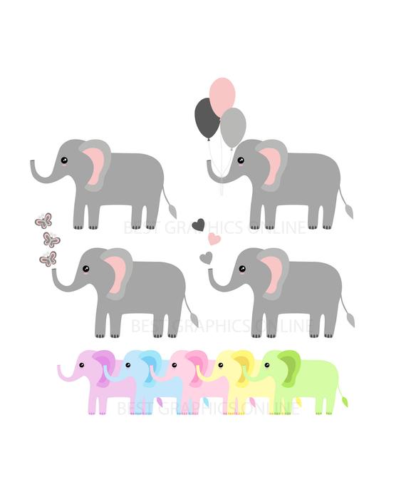 570x683 Commercial Use Elephant Clip Art Elephant Vector Image Etsy