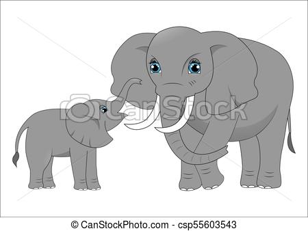 450x338 Mother Elephant And Baby Elephant.