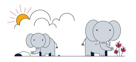 441x200 Baby Elephant Free Vector Art