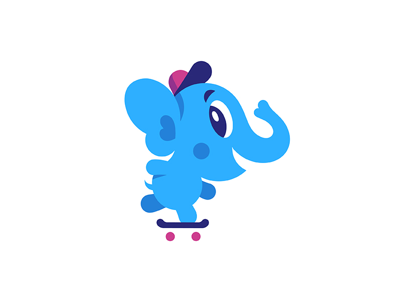 800x600 Baby Elephant. Vector Mascot By Dima Je