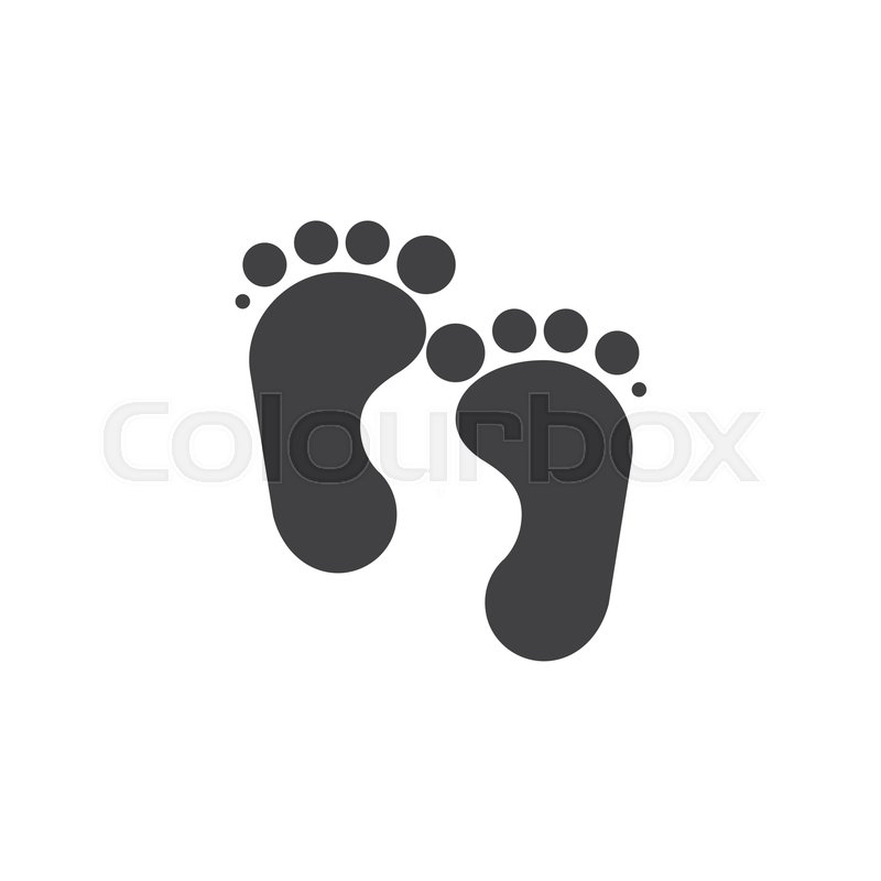 800x800 Baby Feet Icon Vector, Filled Flat Sign, Solid Pictogram Isolated