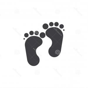 300x300 Baby Feet Icon Vector Filled Flat Sign Solid Pictogram Isolated