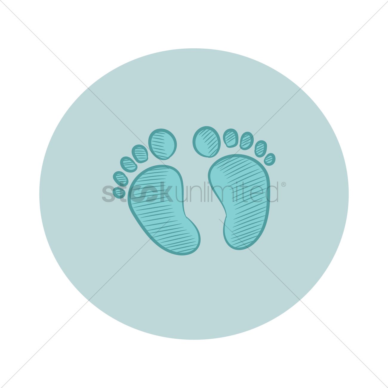 1300x1300 Baby Footprint Vector Image