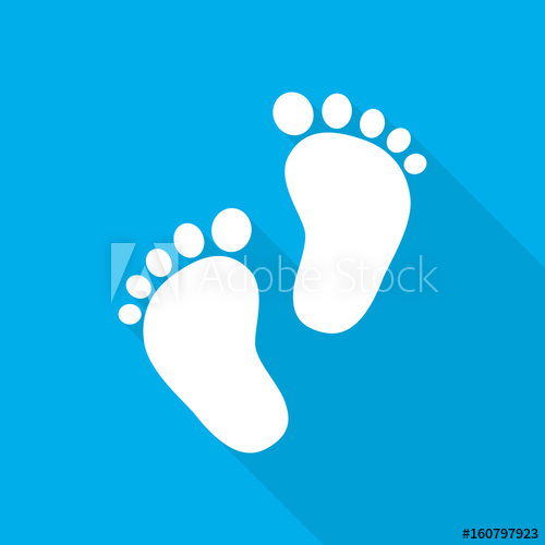 500x500 Baby Footprints. Vector Illustration.
