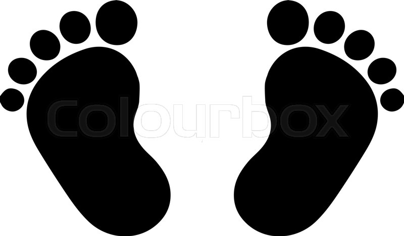 800x468 Black Silhouette Of Baby Footprints Isolated On White Background