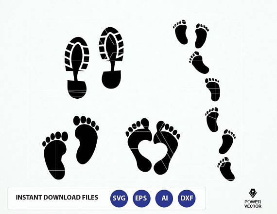 570x440 Human Footprints. Shoe Prints Svg. Baby Footprint Svg File. Baby