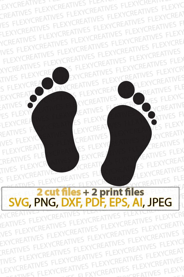 642x963 Baby Footprints Svg Baby Vector Prints Clipart Cut File Etsy