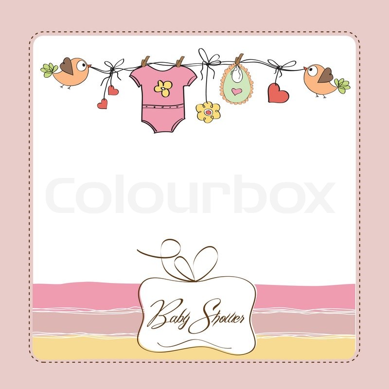 800x800 Baby Girl Shower Card Stock Vector Colourbox