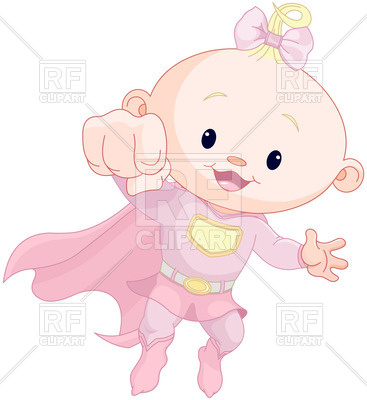 367x400 Cute Super Baby Girl Vector Image Vector Artwork Of People