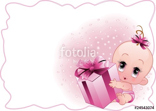 500x354 Neonato Femmina Baby Girl Vector Stock Image And Royalty Free