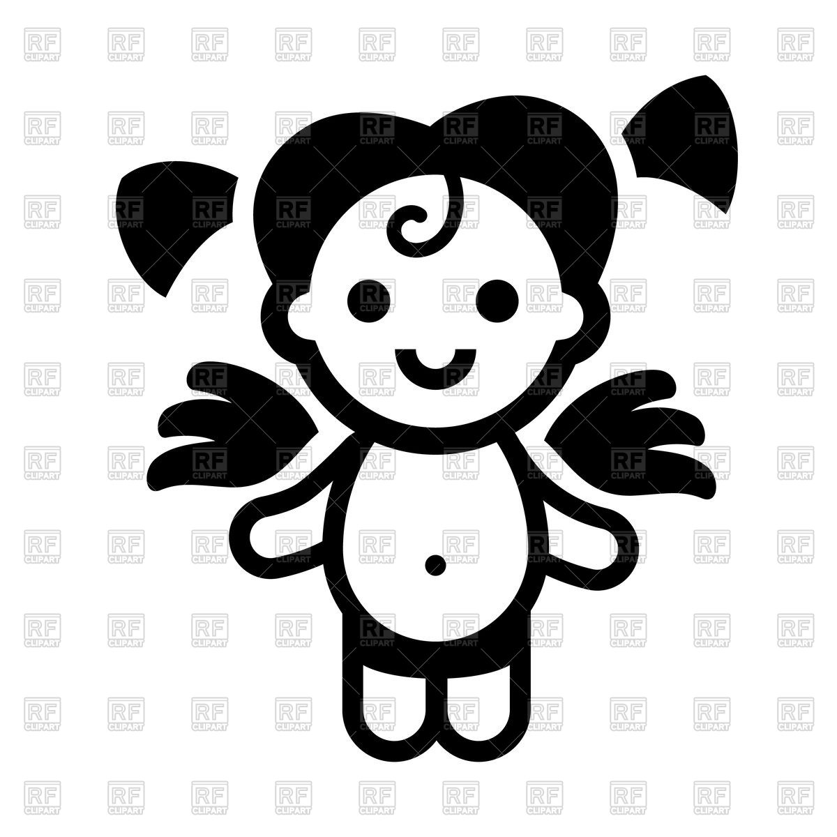 1200x1200 Baby Girl Angel Icon Vector Image Vector Artwork Of People