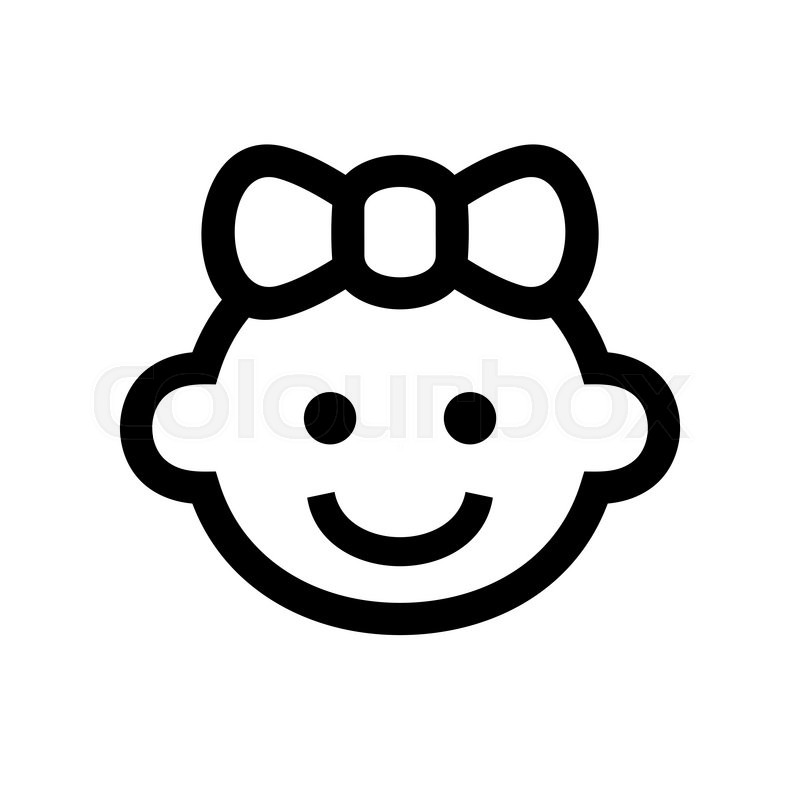 800x800 Girl Baby Face Icon Logo. Vector Illustration Stock Vector