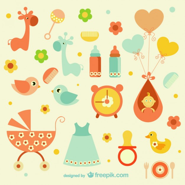 626x626 Girly Baby Icons Vector Free Download
