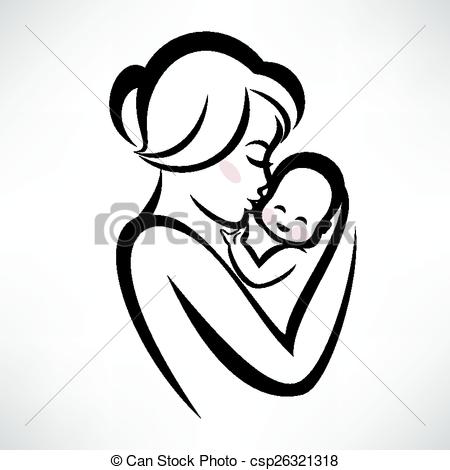 450x470 Mom And Baby Vector Icon Vector Clip Art