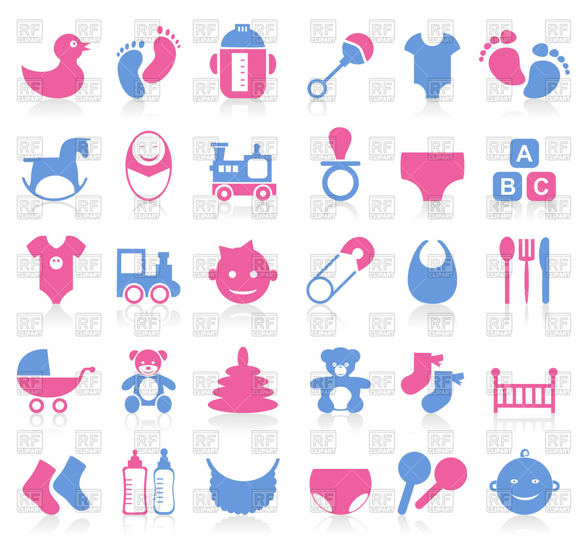 1200x1108 Set Of Icons On Theme Baby Vector Image Vector Artwork Of Signs
