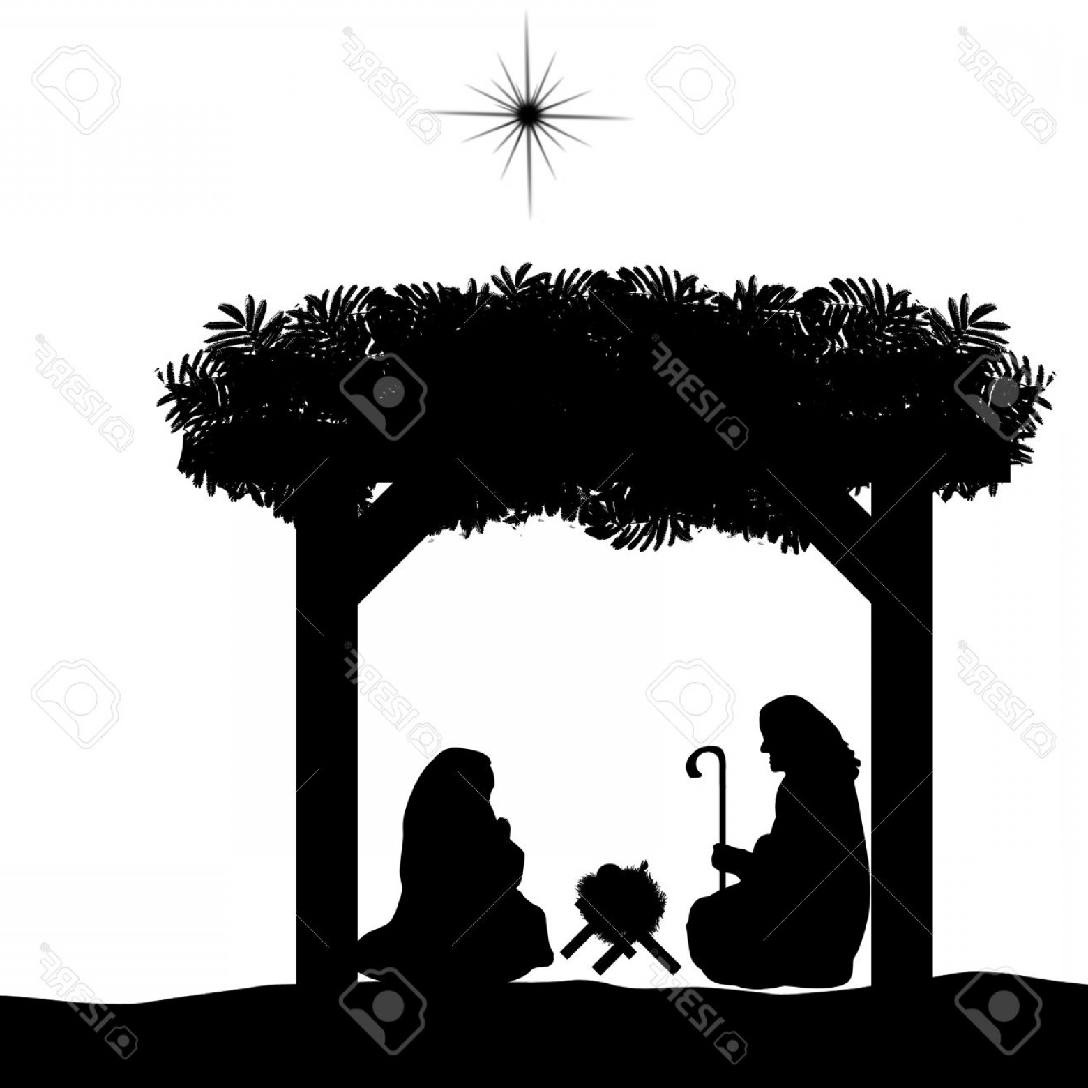 1560x1560 Photostock Vector Christmas Nativity Scene With Baby Jesus In The