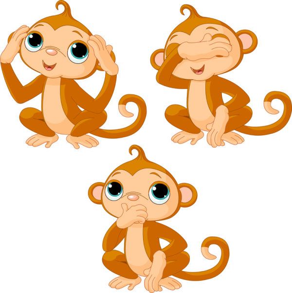 600x602 Cartoon Baby Monkey Cute Cartoon Monkey Vector 01 Monkeys