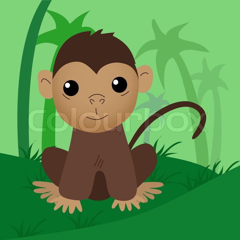 800x800 Cartoon Baby Monkey Stock Vector Colourbox