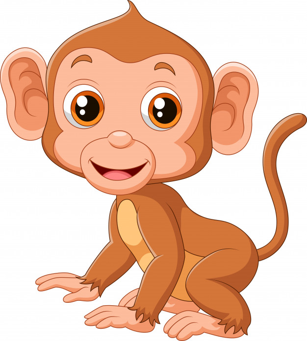 626x696 Cute Baby Monkey Vector Premium Download