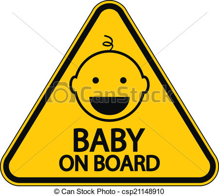 450x401 Baby On Board Sign On White Background. Vector Illustration.