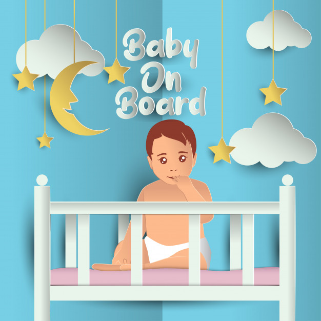 626x626 Baby On Board. Vector Illustration Vector Premium Download