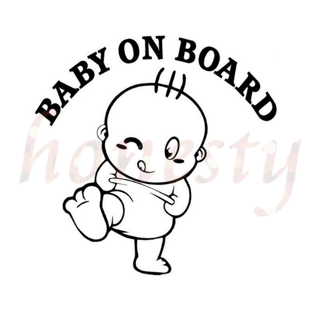 1200x1200 Cute Baby On Board Car Stickers Motorcycle Window Door Glass Wall