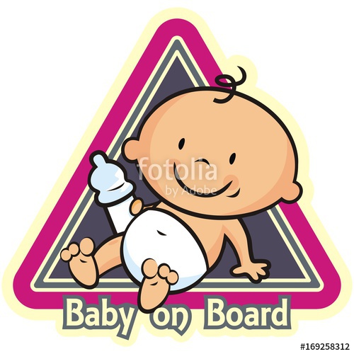 500x500 Baby On Board, Vector Icon, Triangle Sign Stock Image And Royalty