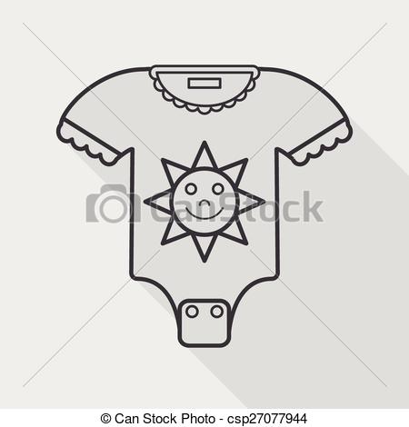 450x470 Baby Onesie Flat Icon With Long Shadow,eps10 Eps Vector
