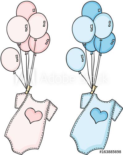 397x500 Baby Onesie Flying With Balloons
