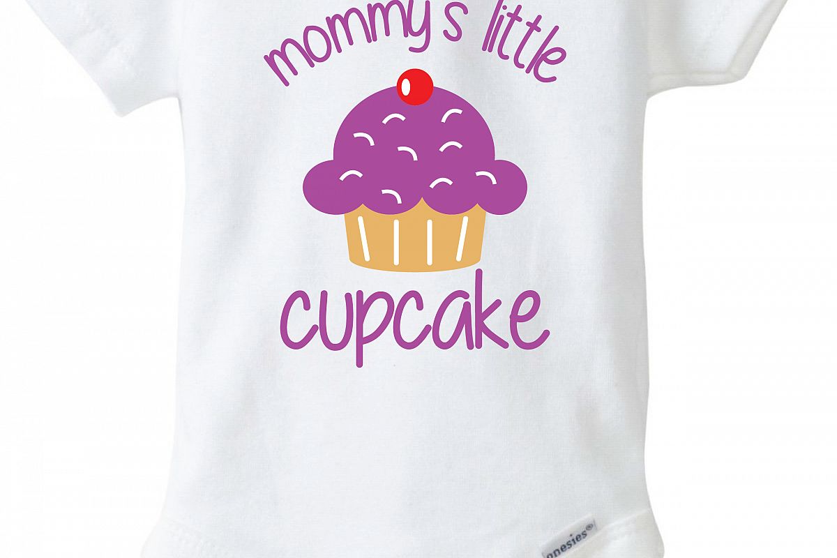 1200x800 Mommys Little Cupcake Baby Onesie Design, Svg, Dxf, Eps Vector