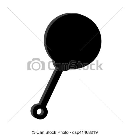 450x470 Baby Rattle Icon. Silhouette Of Baby Rattle Toy Icon Over White
