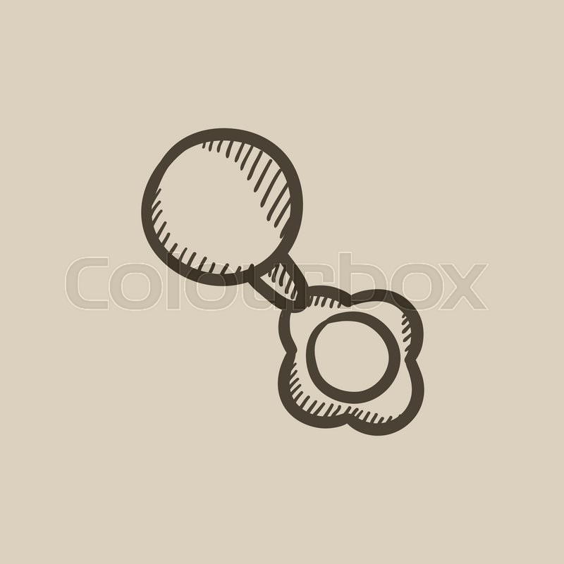 800x800 Baby Rattle Vector Sketch Icon Isolated On Background. Hand Drawn