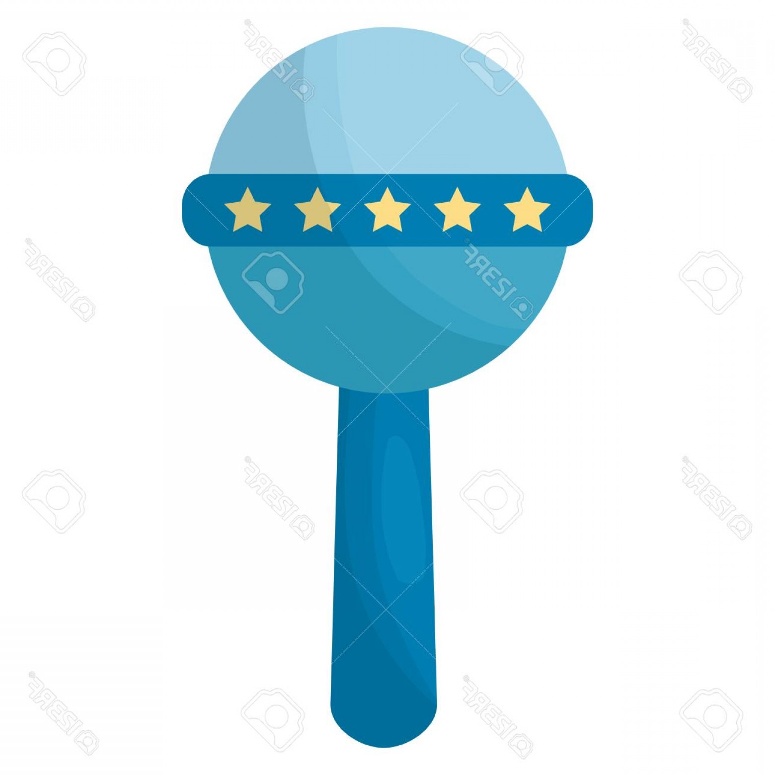 1560x1560 Photostock Vector Blue Baby Rattle Handle Star Decoration Vector
