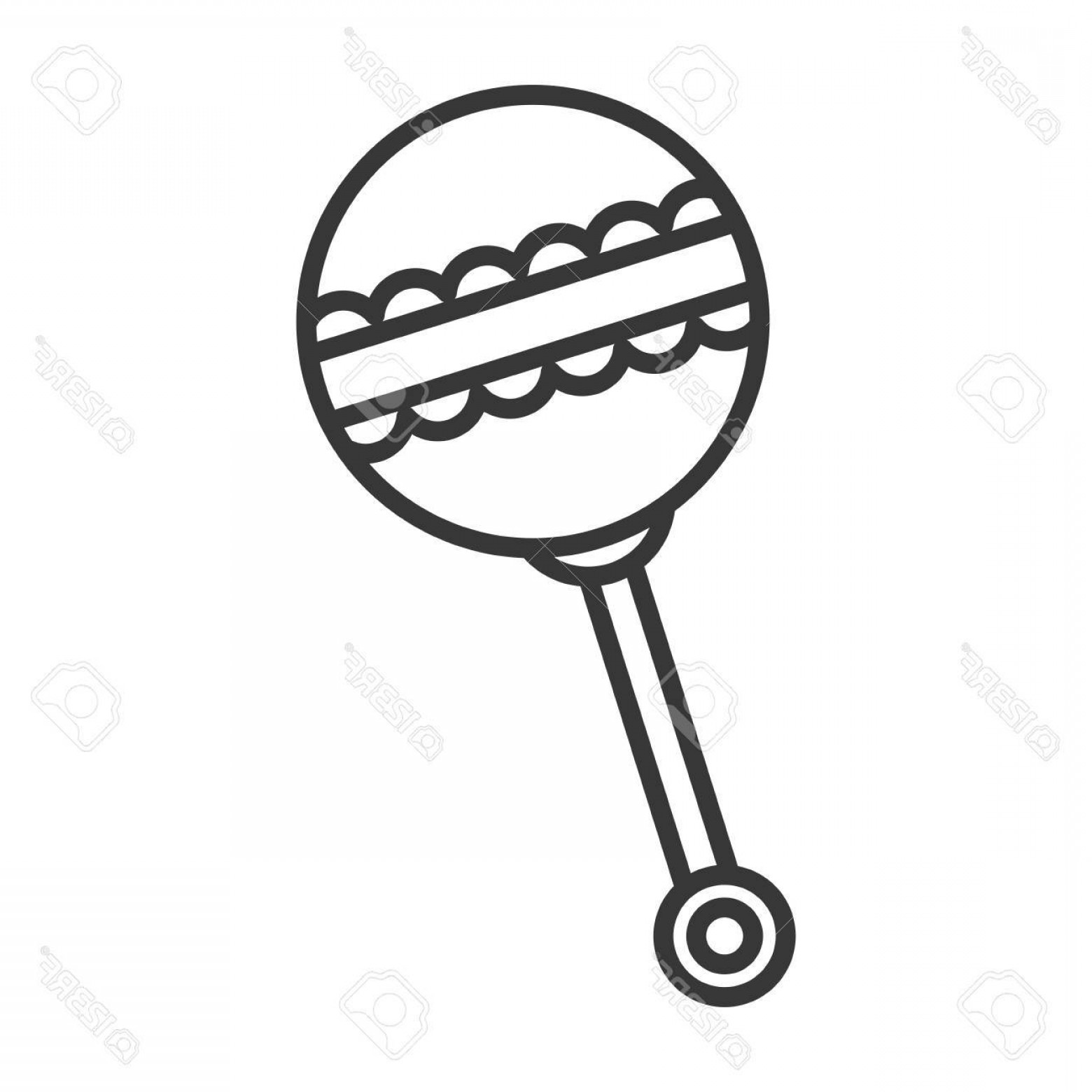 1560x1560 Photostock Vector Silhouette Of Baby Rattle Toy Icon Over White