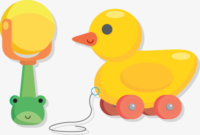 650x439 Vector Cartoon Yellow Duck Toy Baby Rattles, Cartoon Vector, Duck