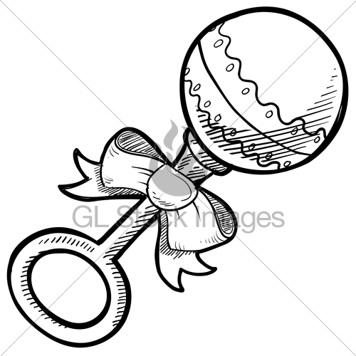 500x500 Baby Rattle Sketch Gl Stock Images
