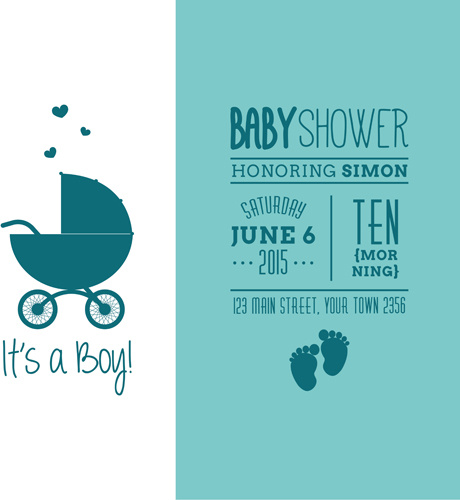 460x500 Retro Baby Shower Cards Vector Free Vector In Encapsulated