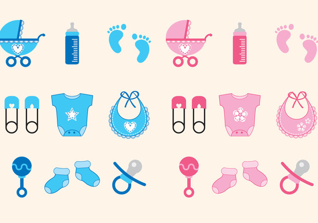 632x443 Baby Shower Icons Girl And Boy Free Vector Download 343777 Cannypic