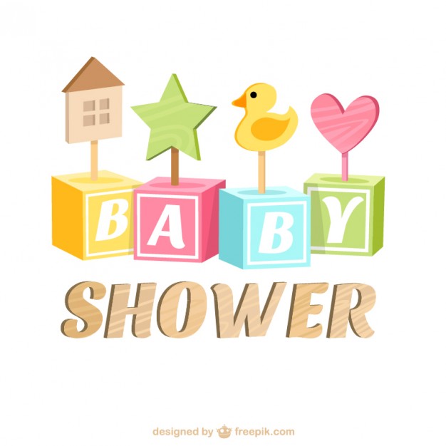 626x626 Baby Shower Card With Wooden Toys Vector Free Download