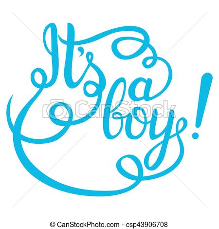 450x470 Its A Boy Lettering. Baby Shower Vector Invitation For Card And More.