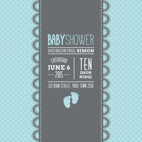 500x500 Retro Baby Shower Cards Vector Free Vector In Encapsulated