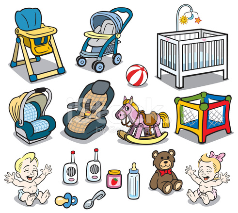 491x439 Baby Stuff Stock Vector