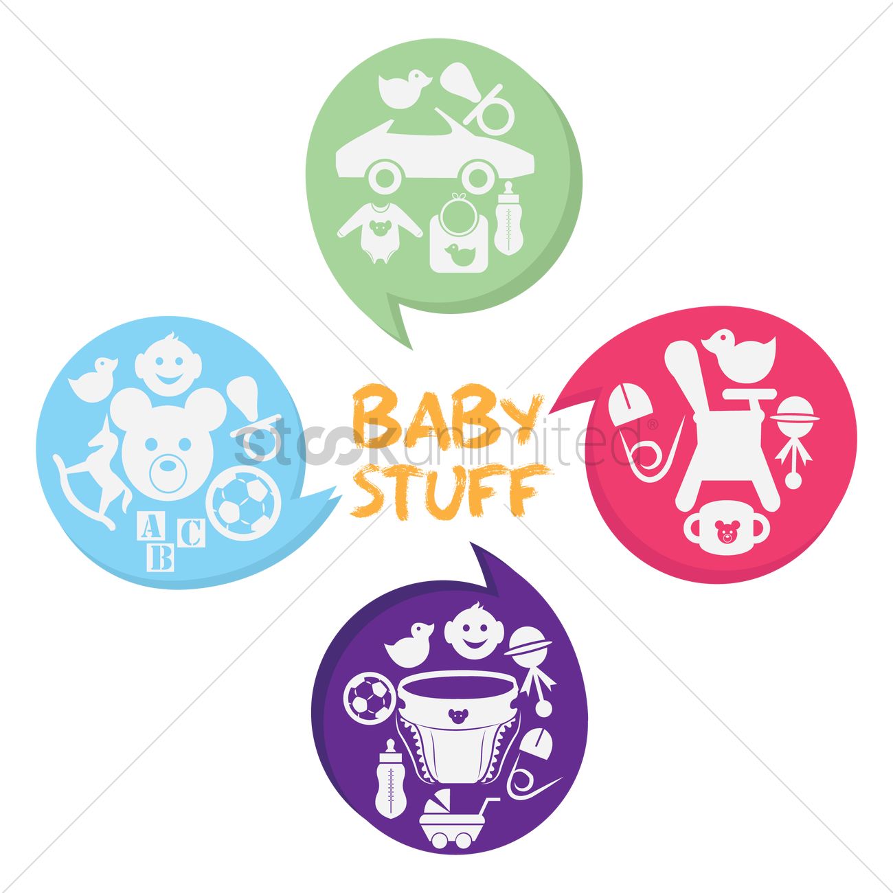 1300x1300 Baby Stuff Vector Image