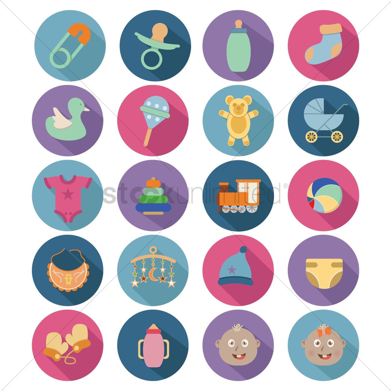 1300x1300 Baby Stuff Icons Vector Image