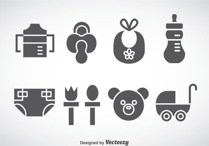 700x490 Kids And Baby Stuff Grey Icons Vector