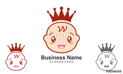 500x300 Baby Logo, King Of Baby Vector Logo Design Stock Image And