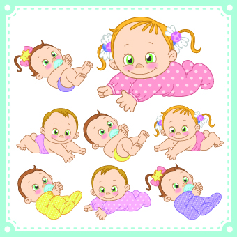 340x340 Lovely Baby Design Vector 04 Free Download