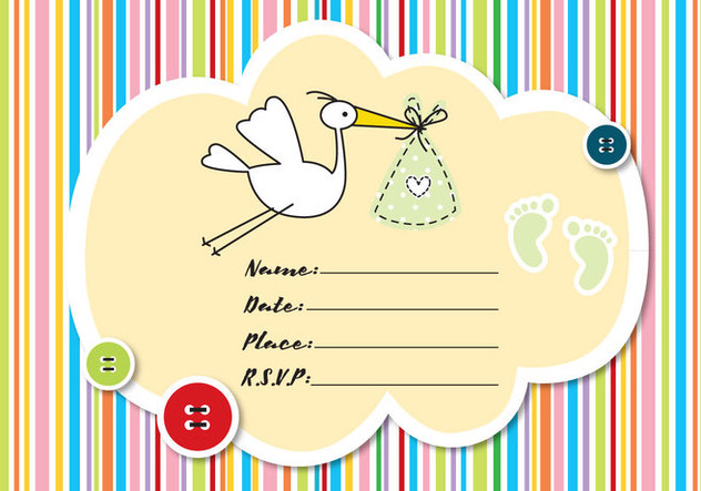 632x443 Baby Shower Invitation Free Vector Download 336151 Cannypic